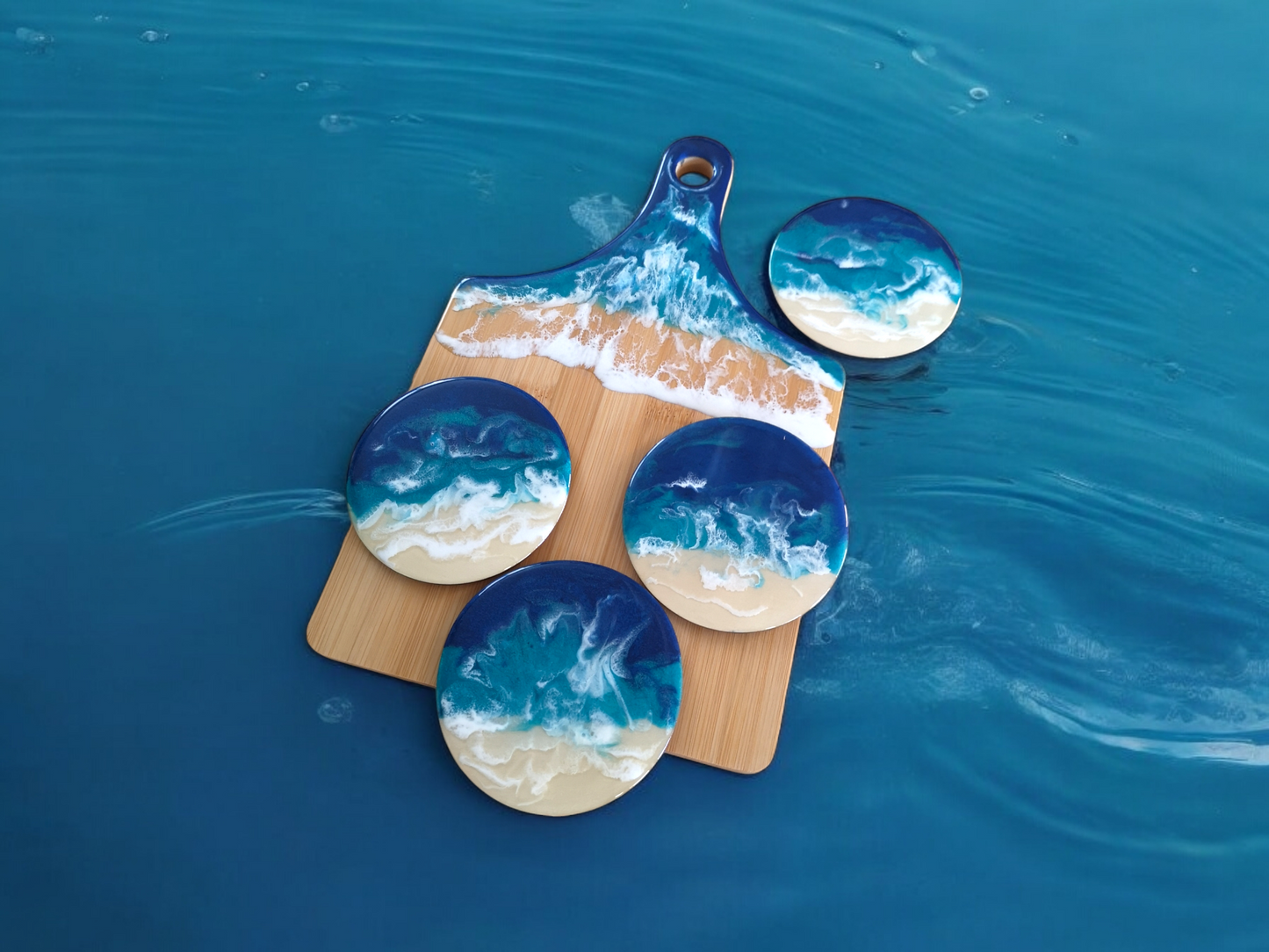 Resin & Bamboo Coastal Serving Board
