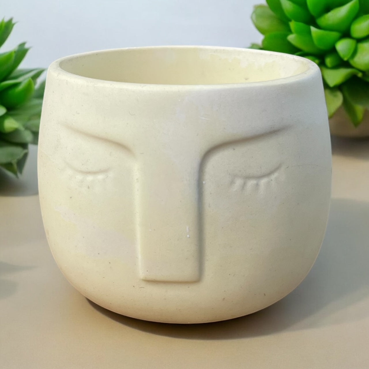 Serene Face Planter – Handmade Jesmonite Pot
